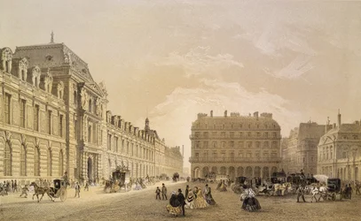 Vue de la façade du Louvre, la Rue de Rivoli et le Palais Royal, 1855